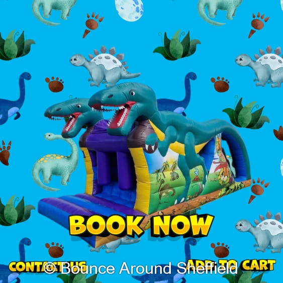 Dino Fun Run 10x28ft Hire Bounce Around Sheffield